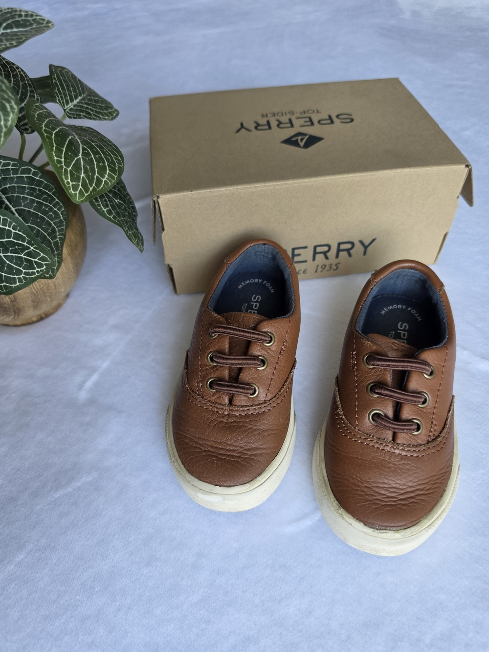 Sperry Kids Brown Leather Lace-Up Shoes